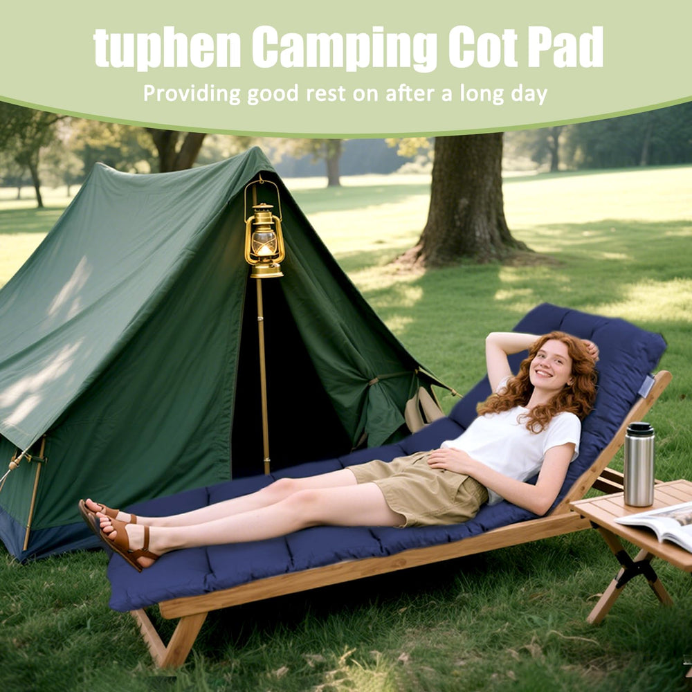 Tuphen cot pad versatile use indoors and outdoors for guest beds.
