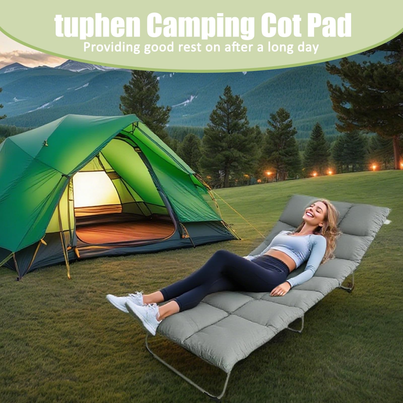 Tuphen cot pad roll-and-tie storage for quick packing