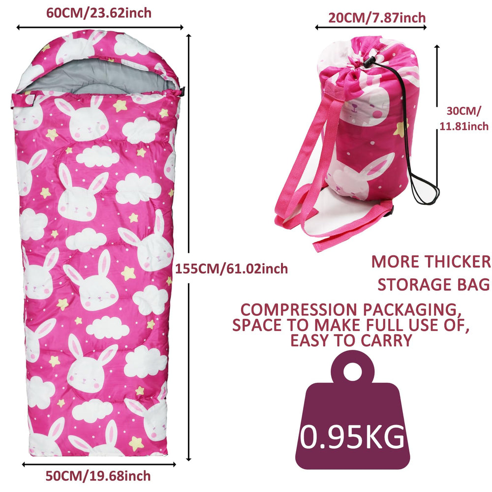Tuphen kids sleeping bag with waterproof shell keeps little campers dry and cozy.