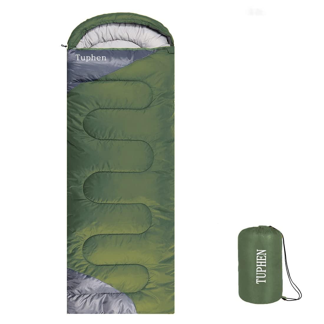 Tuphen all-seasons sleeping bag outer shell guards against weather and moisture.