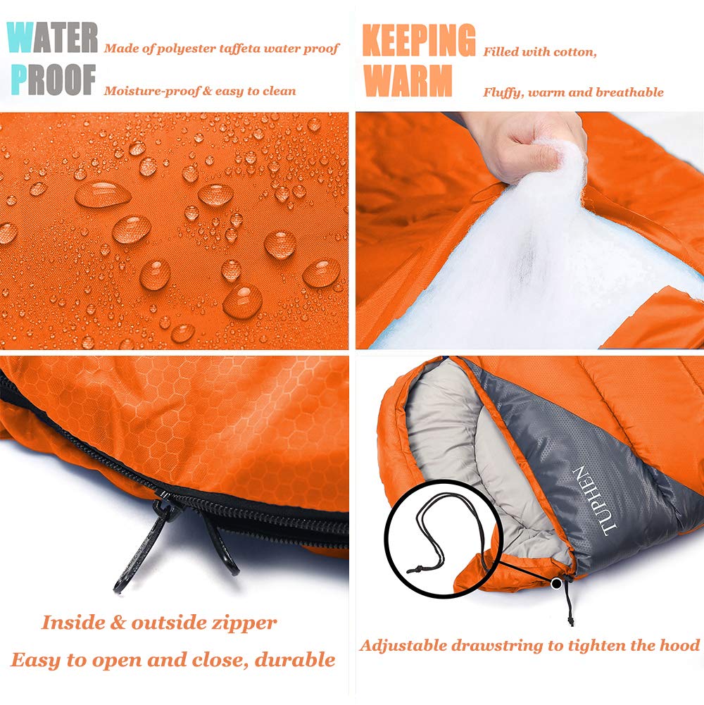 tuphen sleeping bag compact pack fits in backpack