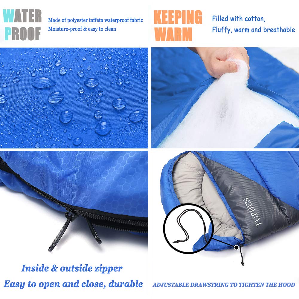 Tuphen sleeping bag kids space provides extra room for family adventures