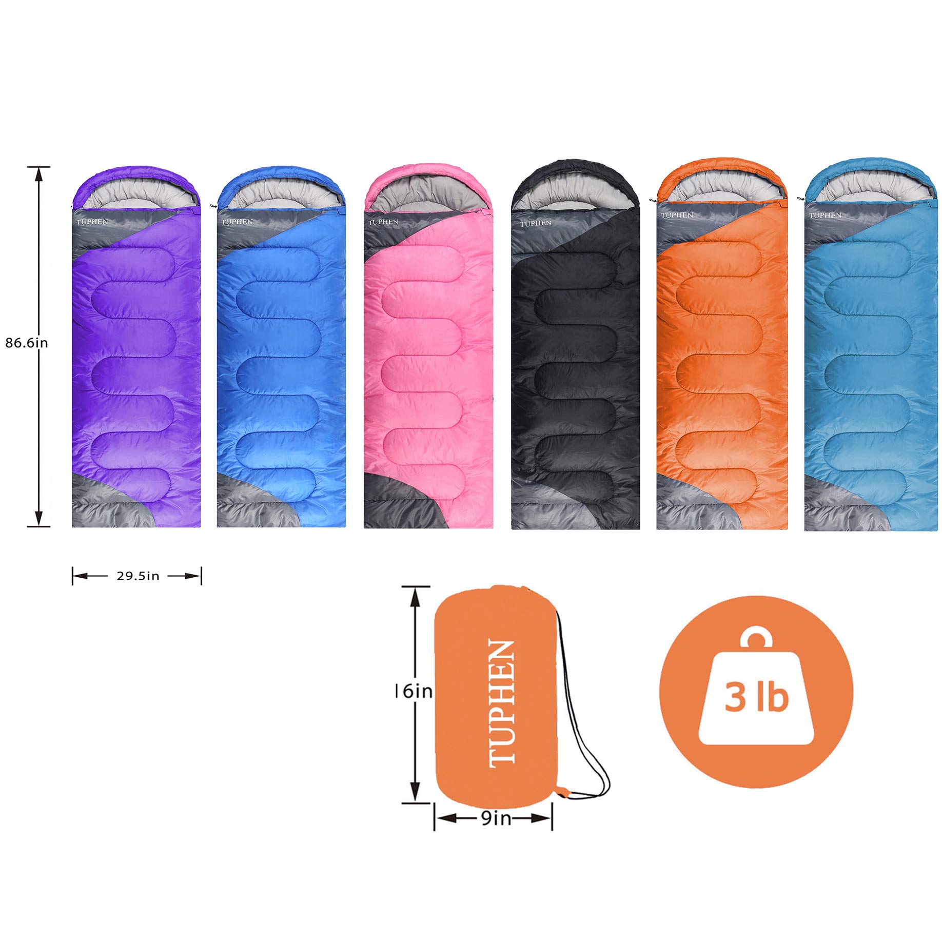 tuphen sleeping bag waterproof material keeps you dry