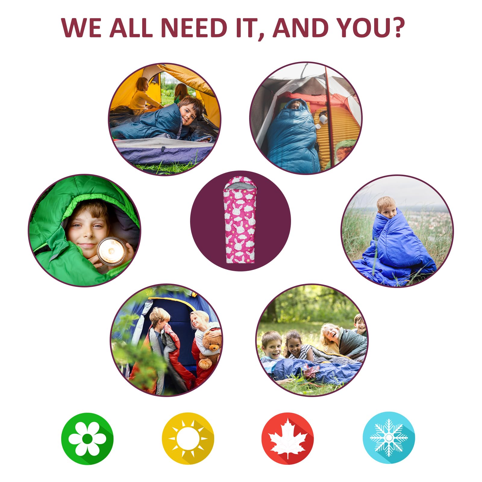 Tuphen sleeping bag includes a compression sack for compact carry and organization.