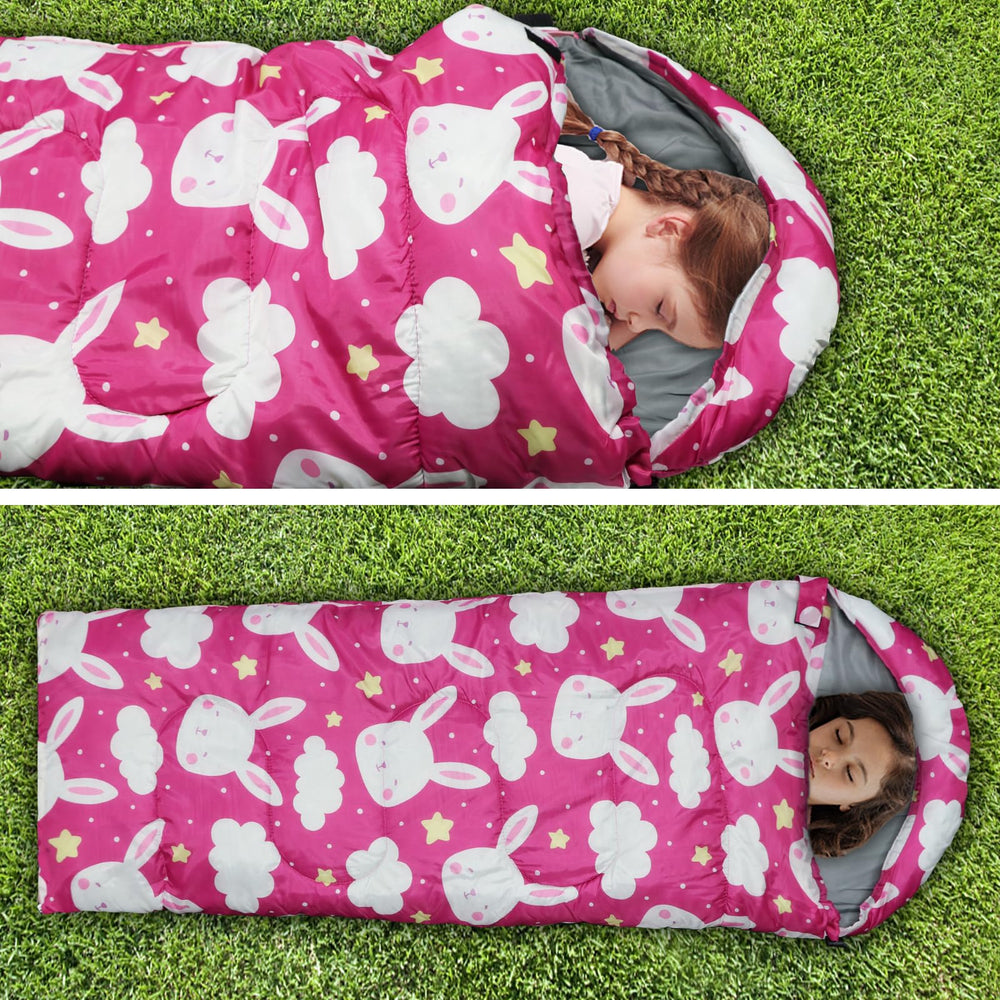 Tuphen pink sleeping bag in bright color is easy to spot on outdoor trips.