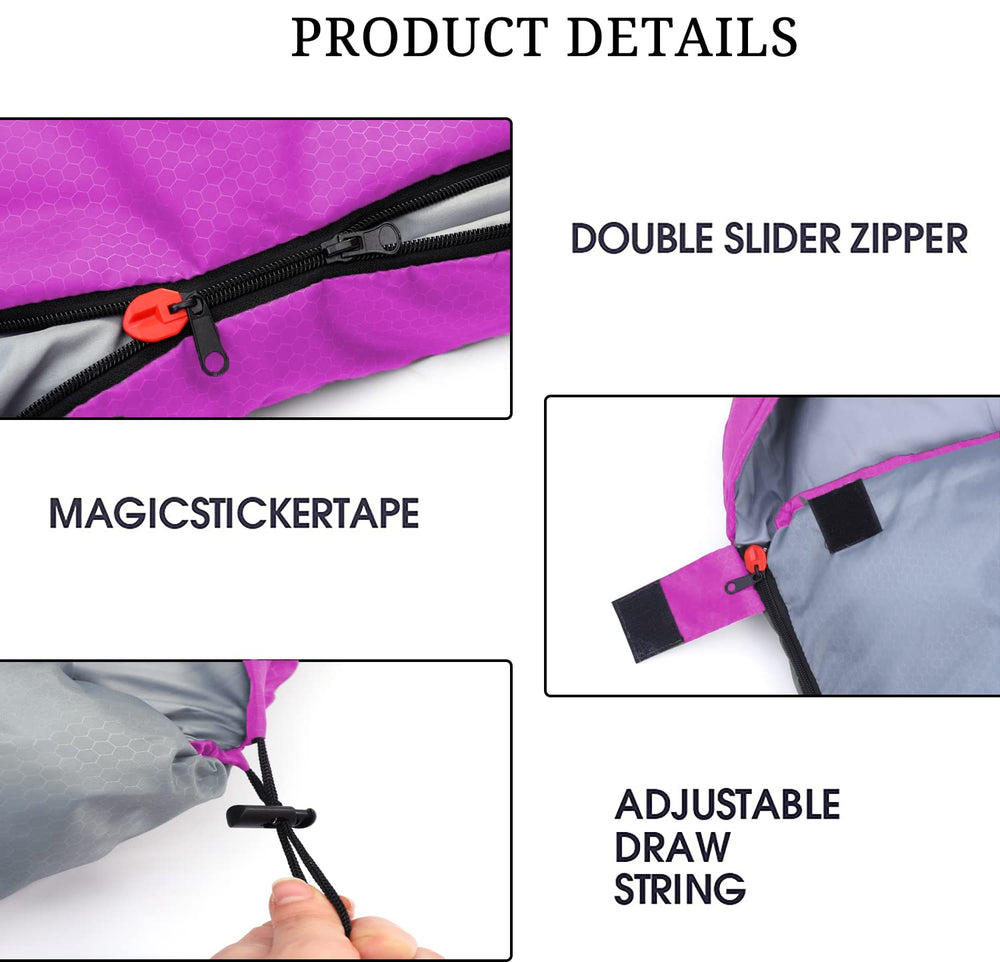 tuphen XL sleeping bag lightweight packable design fits easily in backpacks