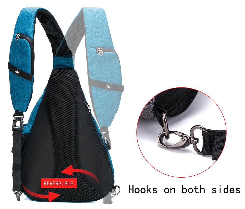 TurnWay sling bag reflective tape at bottom for night safety.
