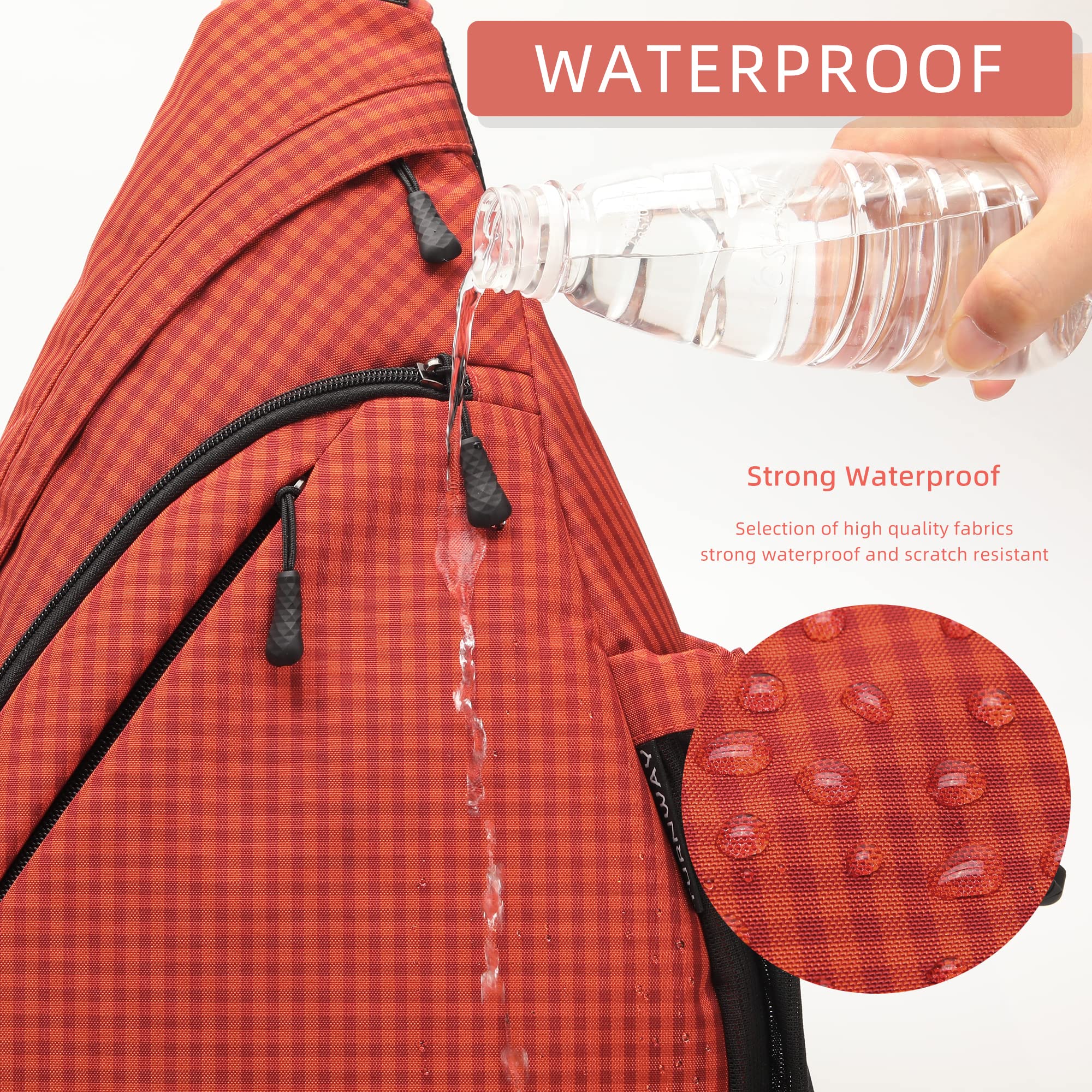 TurnWay sling bag reflective tape detail enhances nighttime visibility