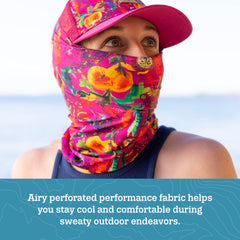 Turtle Fur Comfort Ice Tube neck gaiter worn as versatile headwear for outdoor activities.
