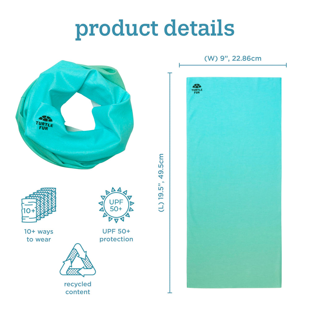 Turtle Fur Comfort Shade Tube Worn as multiple styles for outdoor adventures.