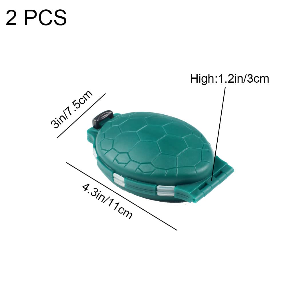 Close-up of turtle design and dual-layer compartments