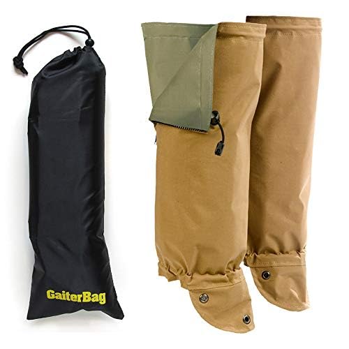 TurtleSkin SnakeArmor reversible gaiters in khaki and sage for versatile field protection.