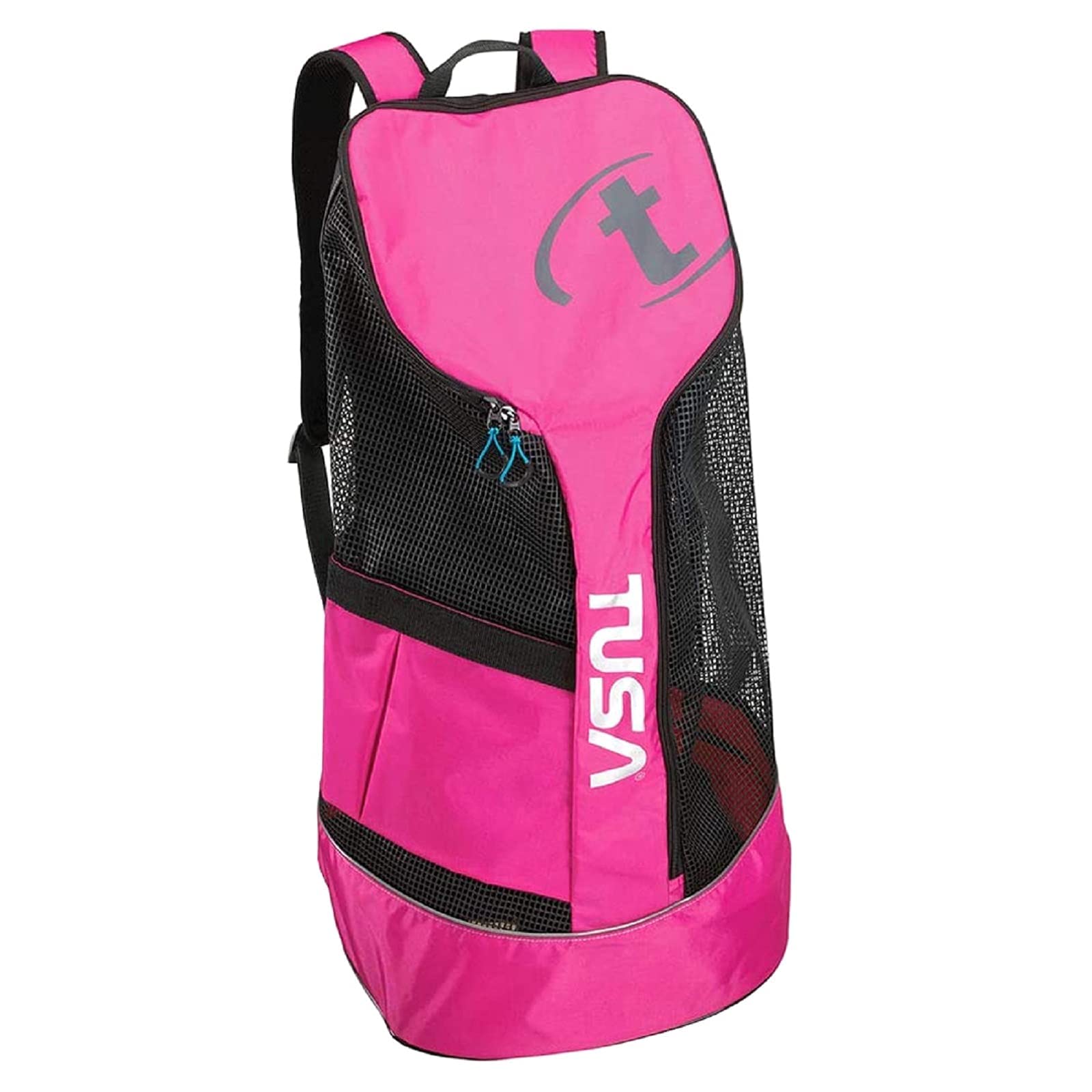 TUSA BA-0103 mesh backpack hot pink front view showing bold color and shape for daily use.
