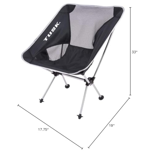 Tusk Compact Camp Chair Medium assembled and ready to sit