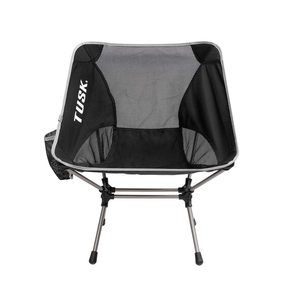 Tusk Compact Camp Chair Medium folded for easy transport