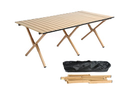 TUTURISLN 48inch folding table at the beach showing portable outdoor setup for meals