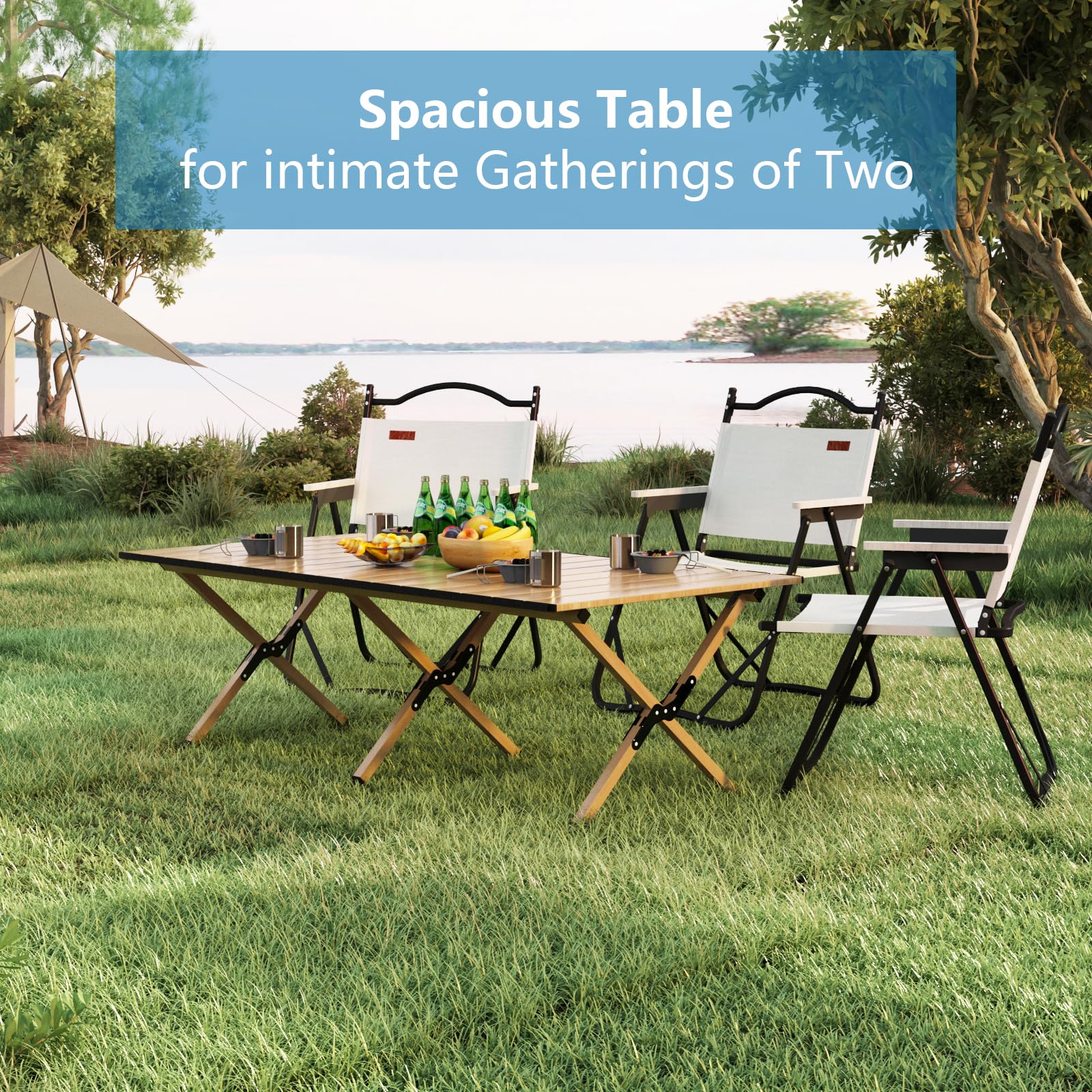 TUTURISLN folding table with carrying bag for easy transport
