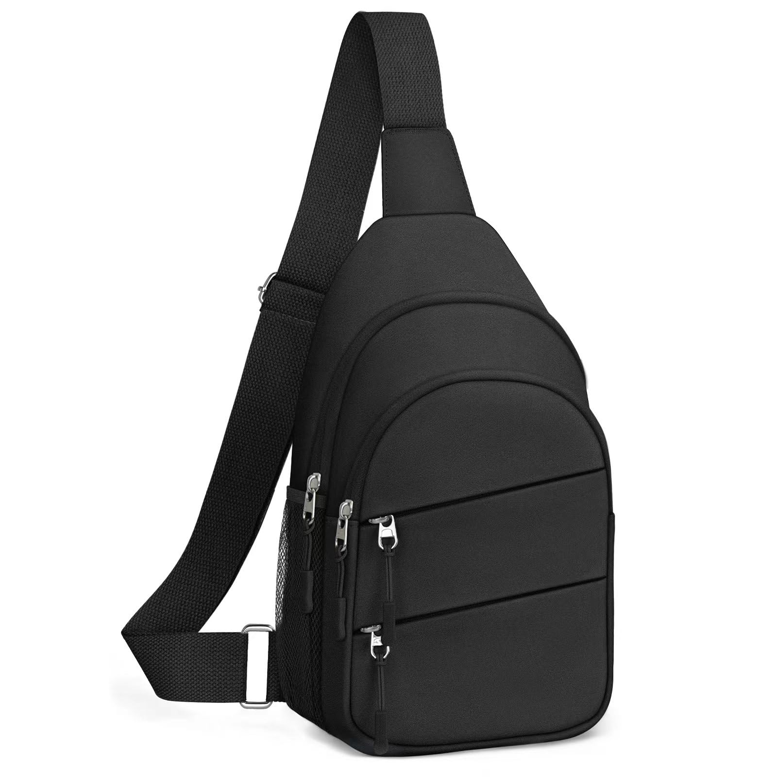 Tuwubi crossbody bag front-view in black for easy everyday carry