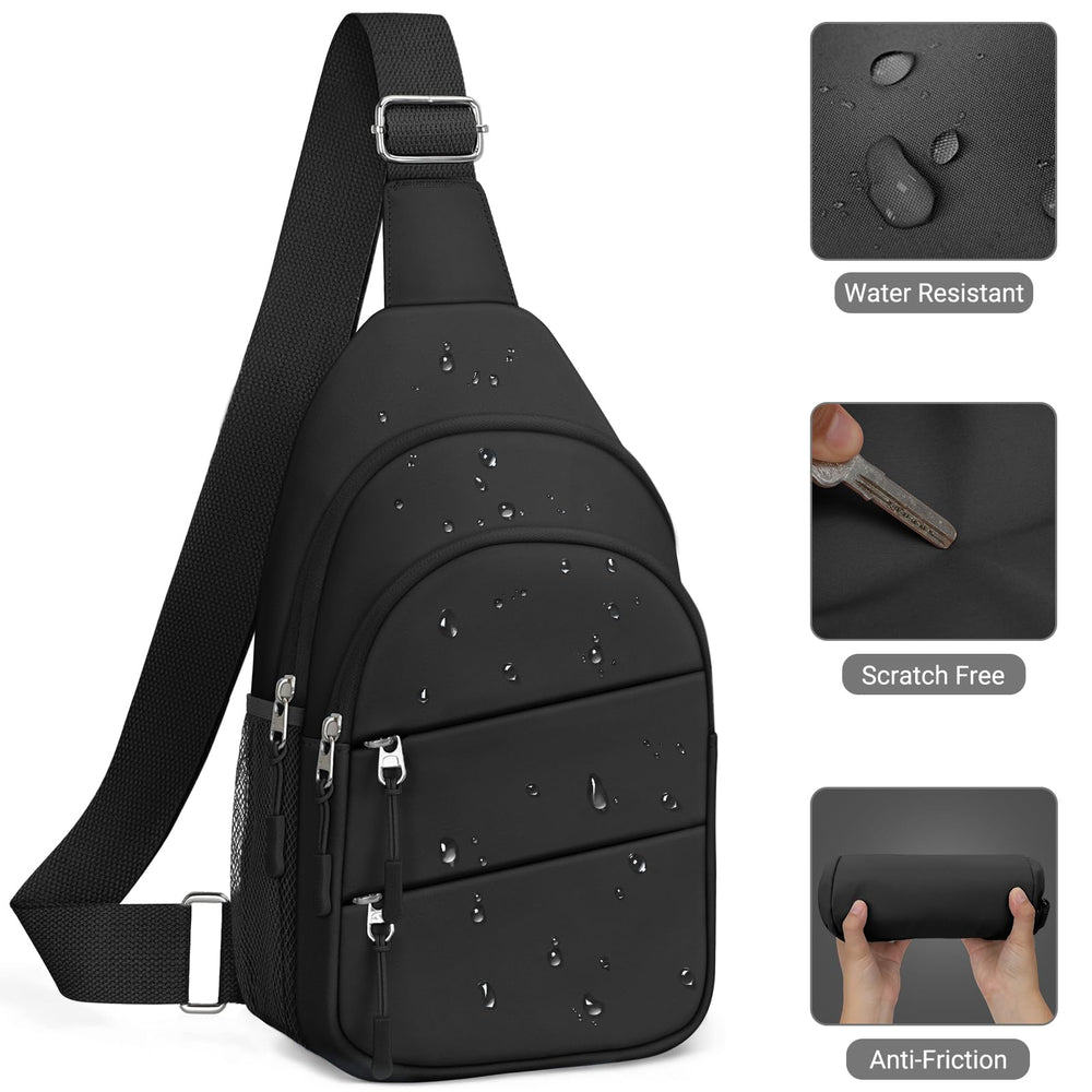 Tuwubi crossbody bag side mesh pocket view suitable for water bottle