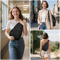 Tuwubi crossbody bag side pocket view highlights bottle holder for on-the-go hydration