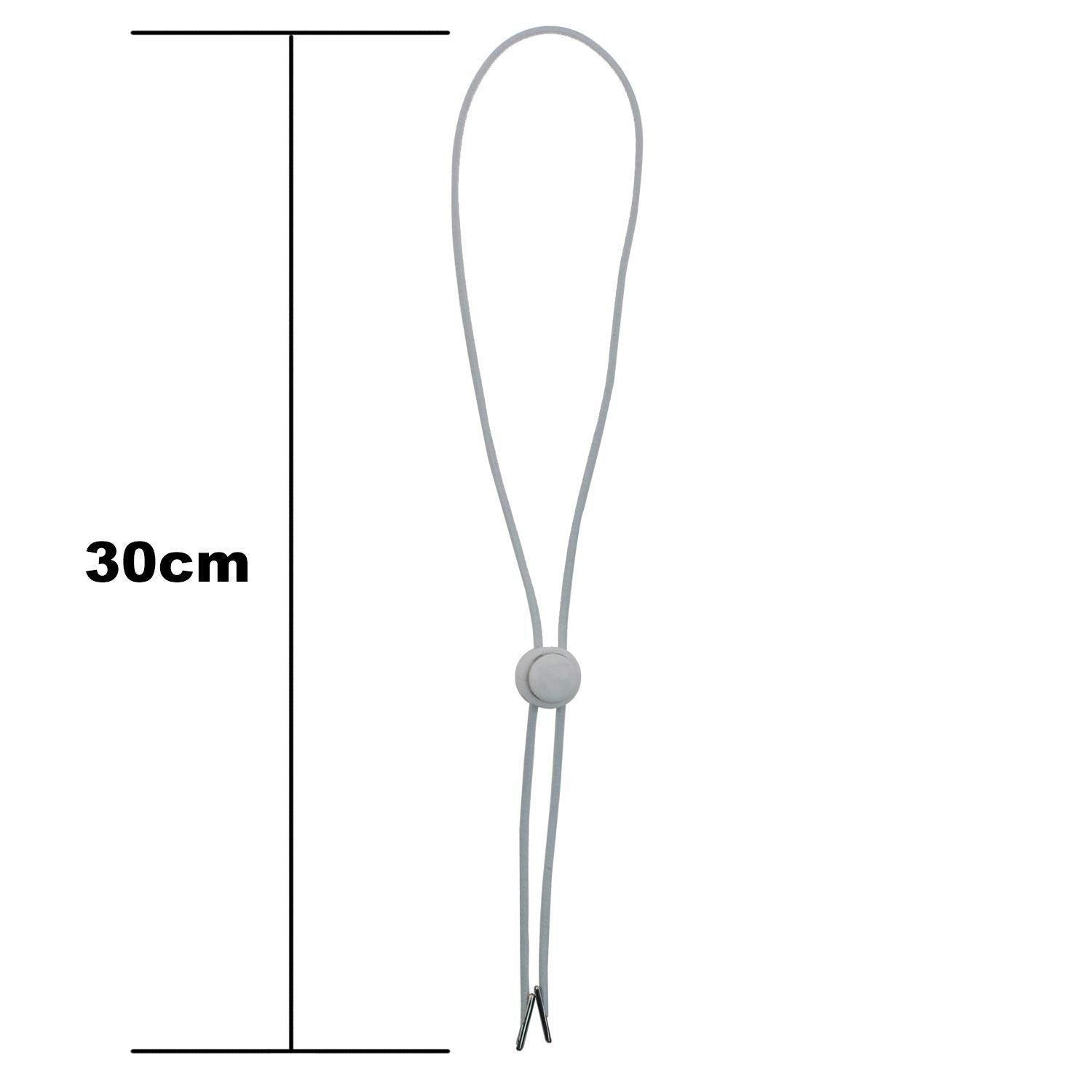 Elastic removable chin strap attached to a hat