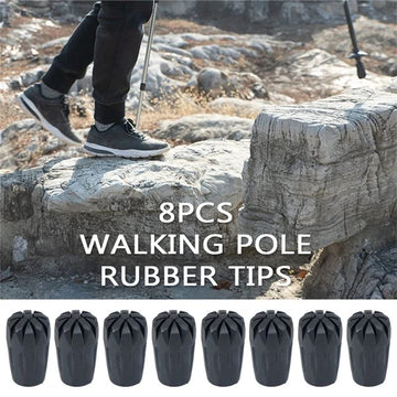 Tvoip rubber tip close-up showing anti-slip tread for rocky terrain.