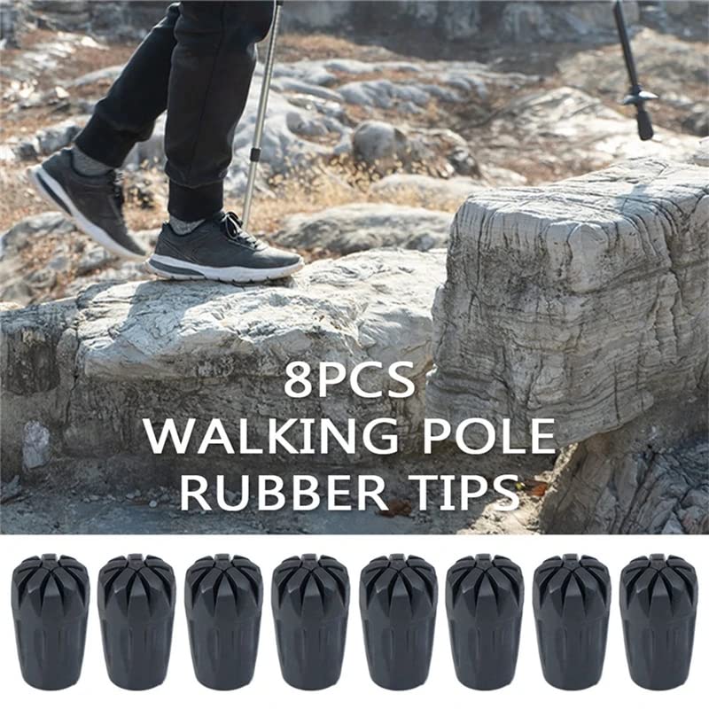 Tvoip rubber tip close-up showing anti-slip tread for rocky terrain.