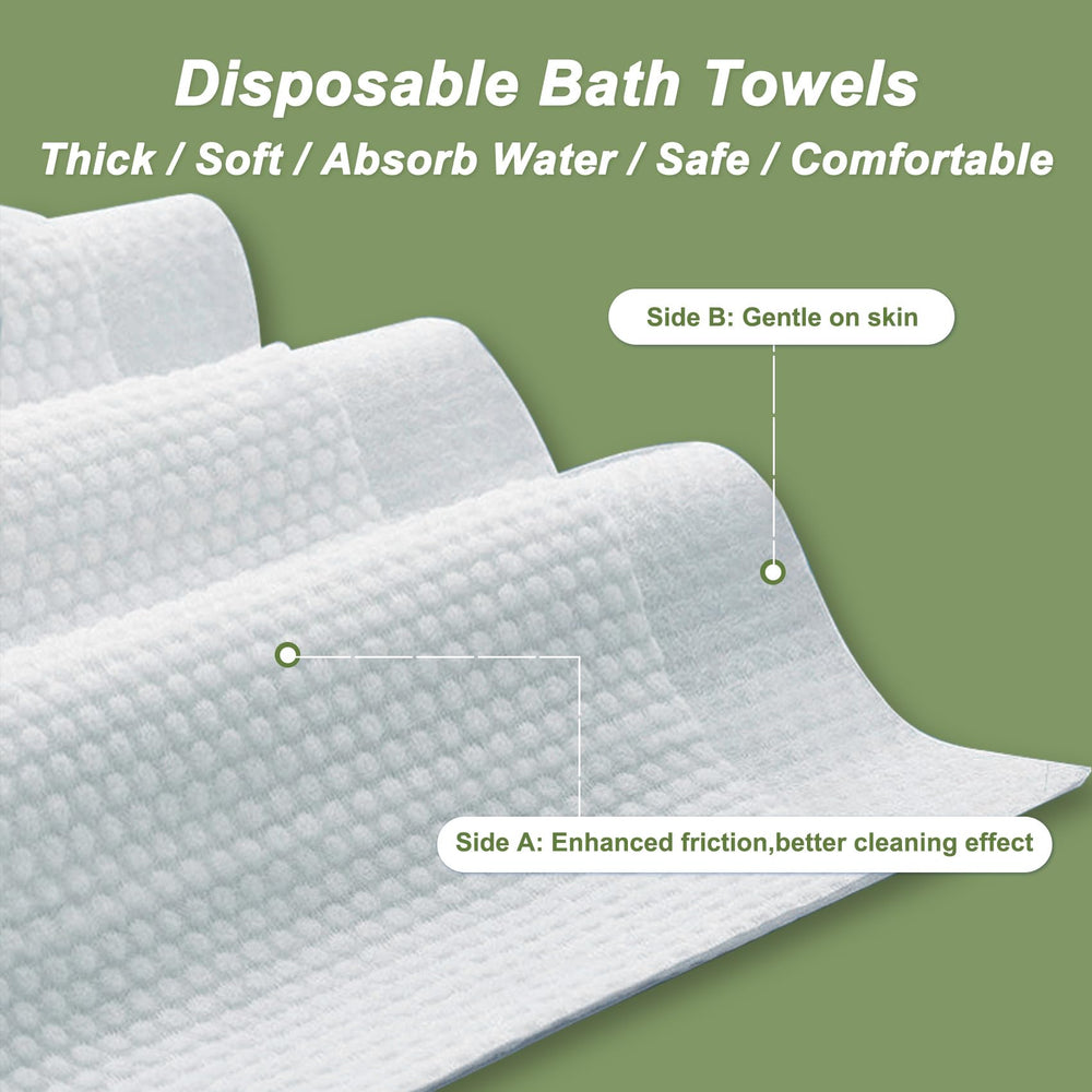 Tvvcalk disposable bath towel features quick-dry absorption after shower.