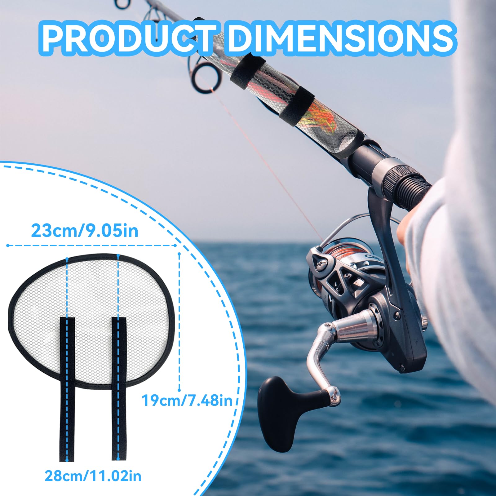 Lure wrap wrapped around fishing rod with hook protected