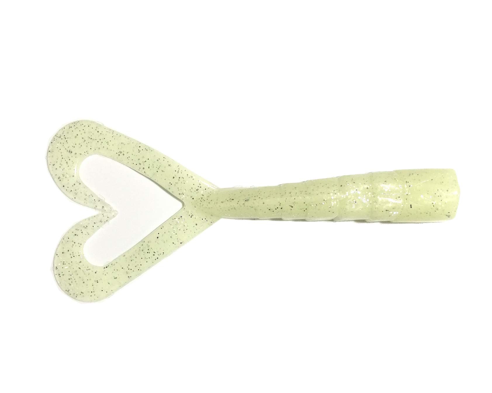 Twin Tail Grub Lures 4in glow pack attracts bass and walleye in low light.