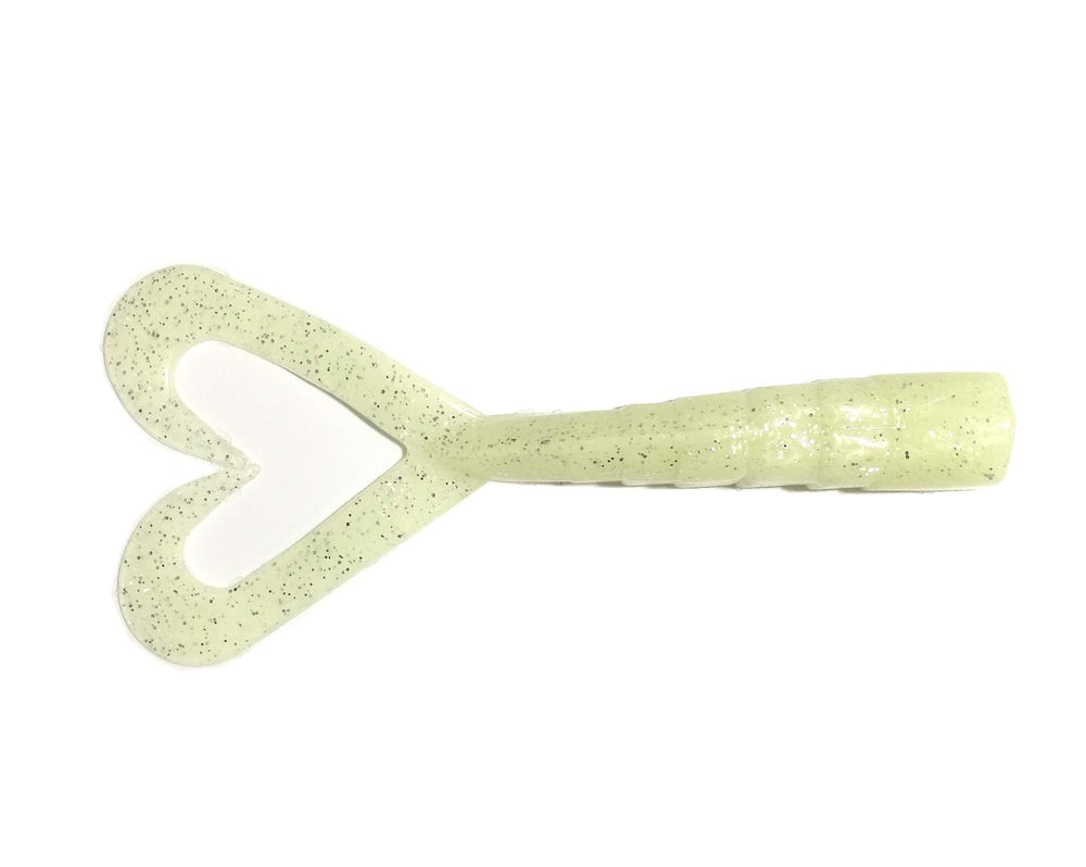 Twin Tail Grub Lures 4in glow pack attracts bass and walleye in low light.