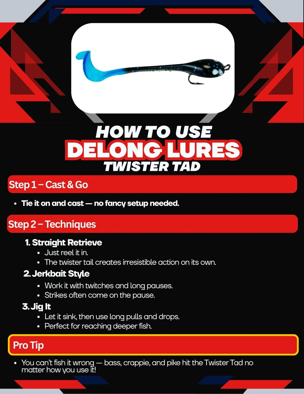 Pre-rigged lure ready for hooksets