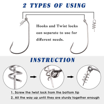 Wide-gap forged shank Twistlock hook for swimbaits and big plastics