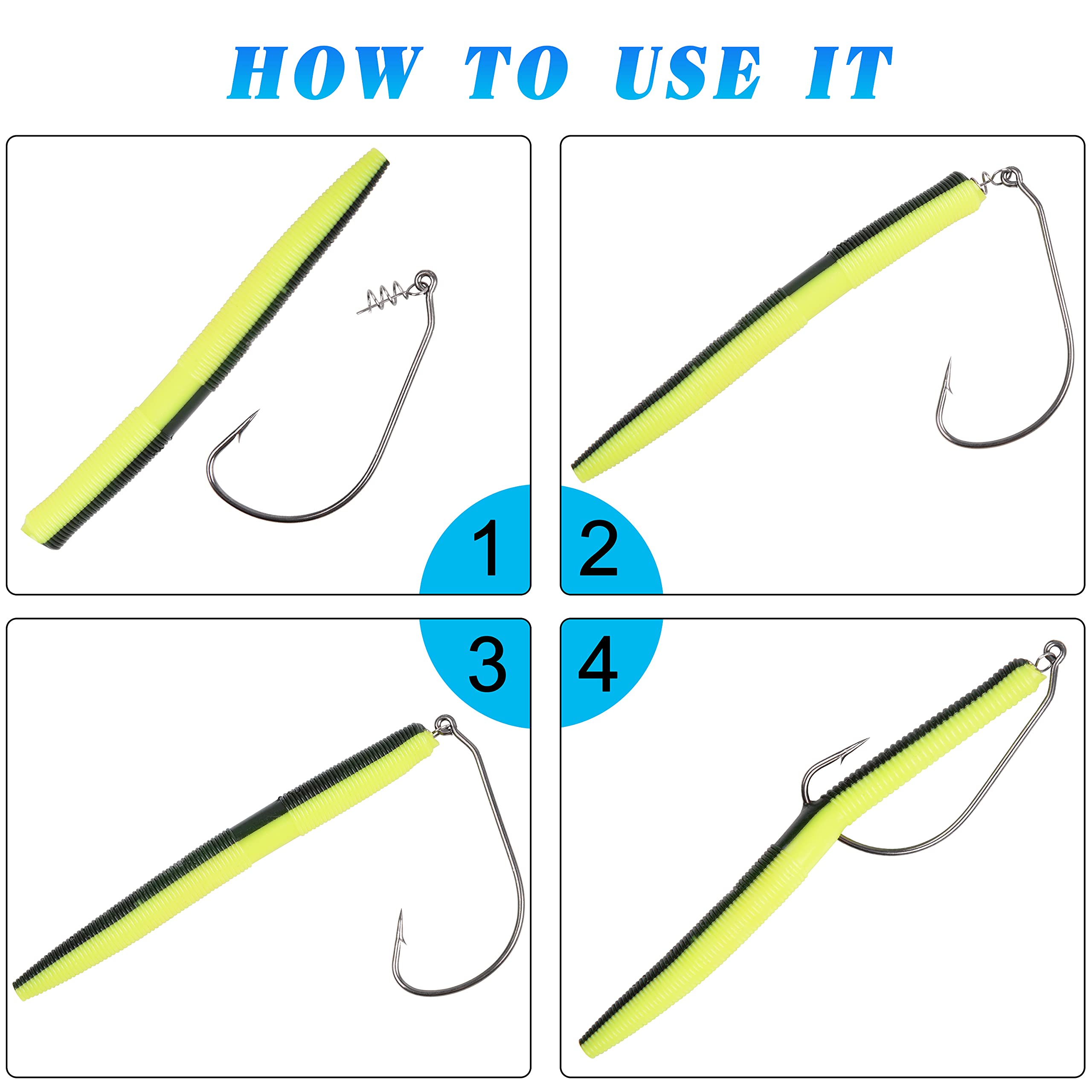 Soft plastic bait anchored on Twistlock Centering-Pin for weedless rigging