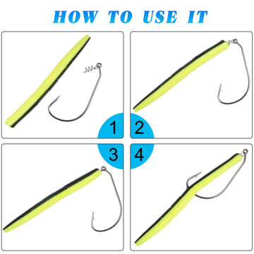 Soft plastic bait anchored on Twistlock Centering-Pin for weedless rigging