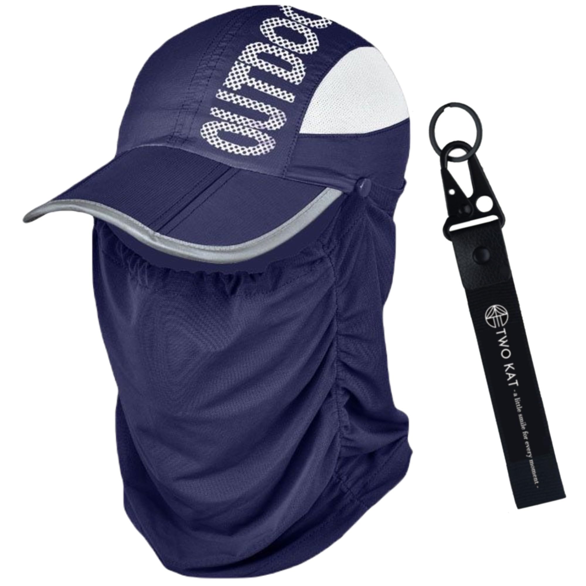 Two Kat sun protection foldable hat front view with wide brim for sun cover.