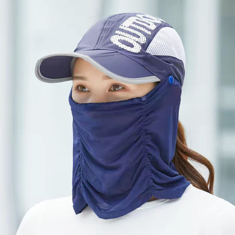 Two Kat hat with neck flap extended showing neck UV coverage.