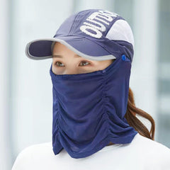 Two Kat hat with neck flap extended showing neck UV coverage.