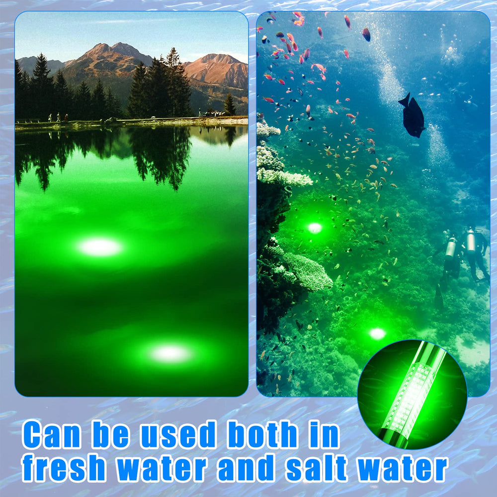 Package includes two underwater fishing lights with cords