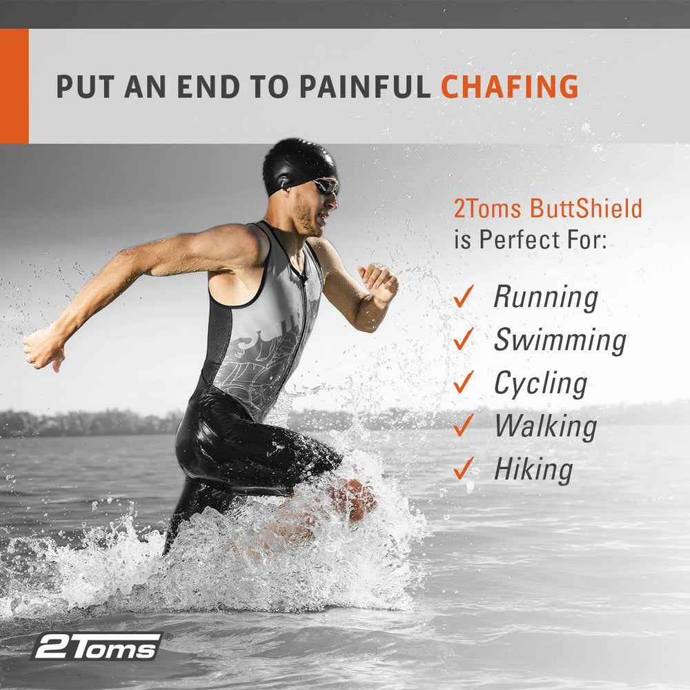2Toms ButtShield travel pack provides compact anti-chafe protection on trips.