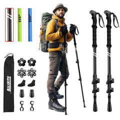 Twsitte collapsible hiking poles assembled, highlighting lightweight balance for long treks