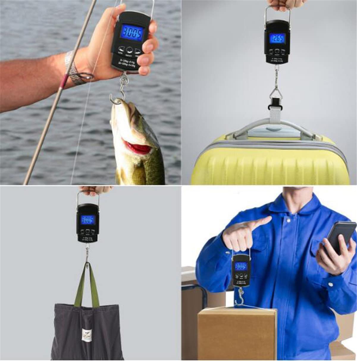 Compact TXY scale dimensions (10.5 cm x 5.7 cm x 2 cm) with built-in tape