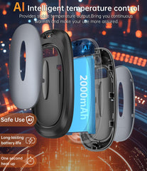 Tydse quick-heat technology reaches temperature in seconds for instant comfort.