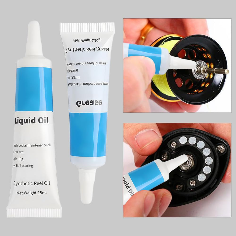 Tyenaza spinning reel lubricant application promotes quieter and smoother retrieves.