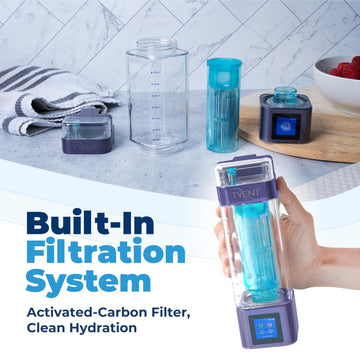 TYENT bottle LCD touchscreen enables quick, personalized hydrogen water settings.