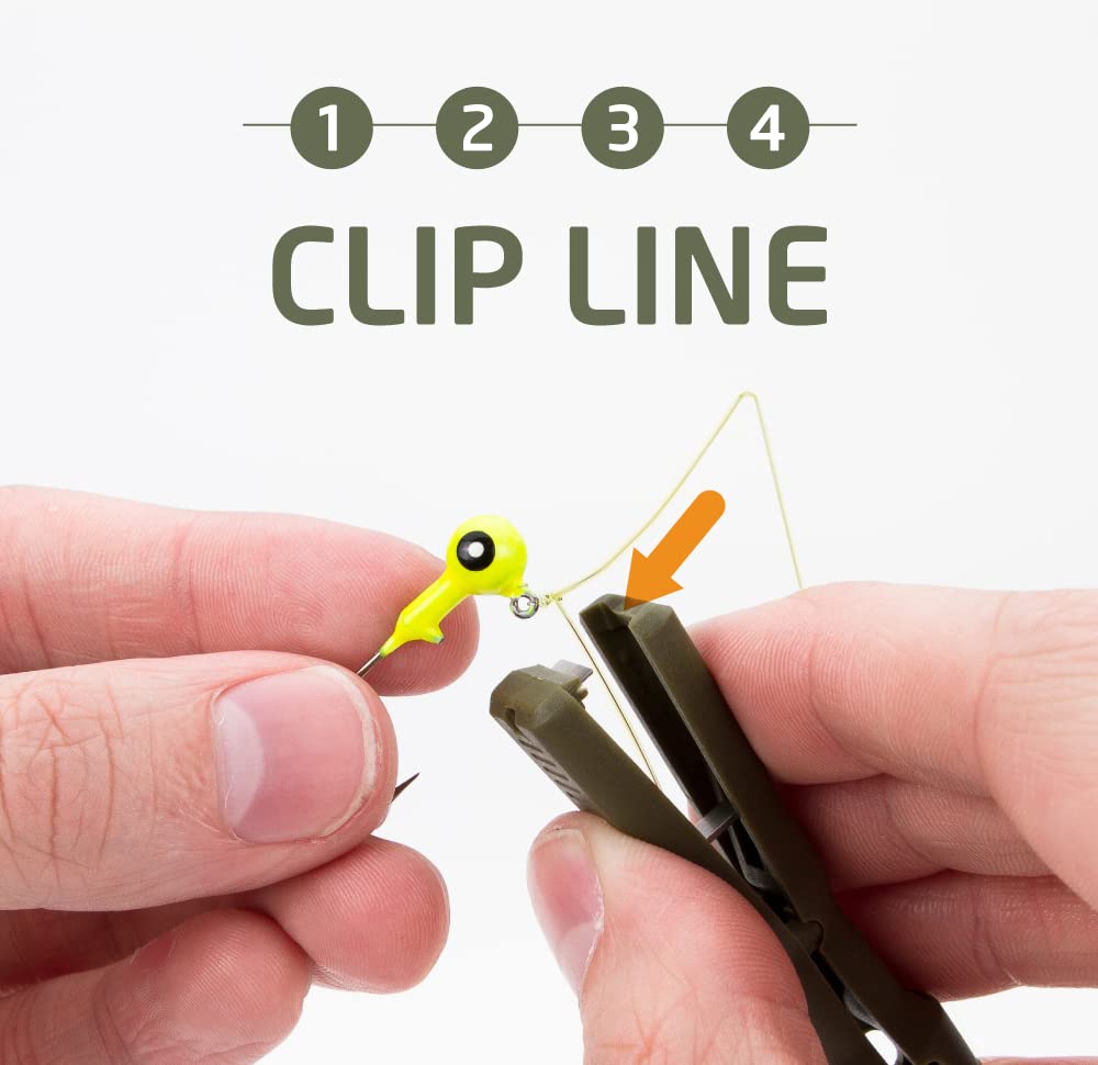 USA-made TYEPRO knot-tying tool with integrated line cutter