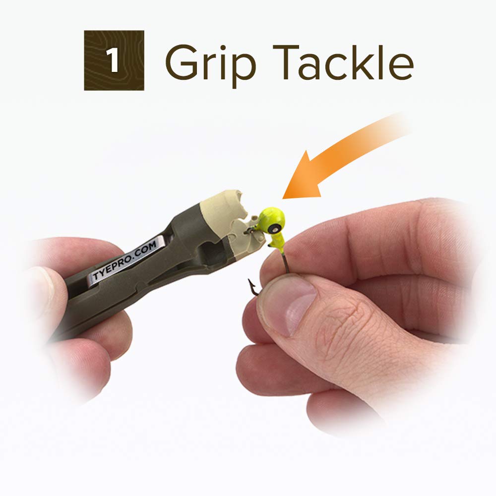 Angler tying knots quickly with TYEPRO tool