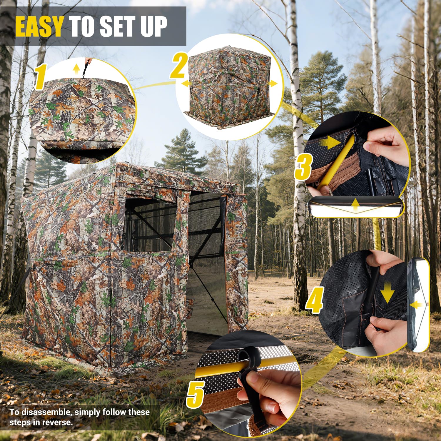TYRSEN camouflage print blends with fall foliage for concealment.