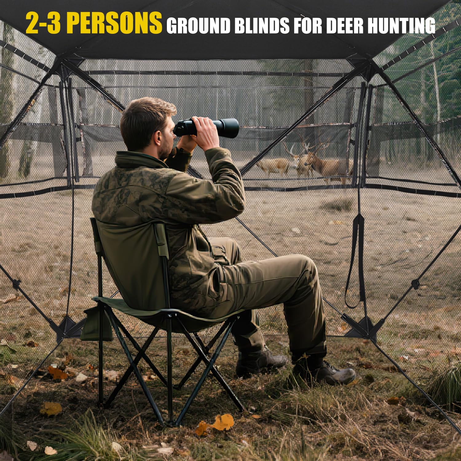 TYRSEN includes 600D bag, drawstring closure, and ground stakes for transport.