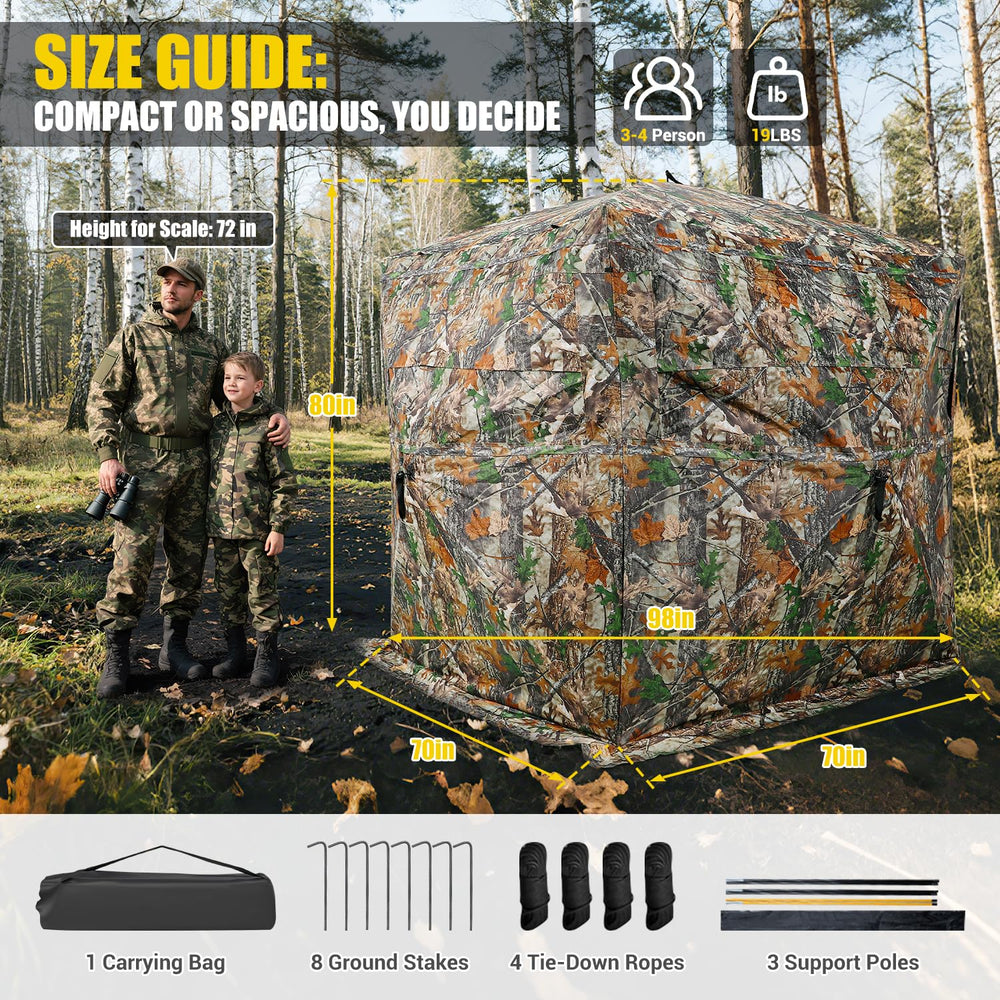 TYRSEN all-weather blind with waterproof shell and camouflage